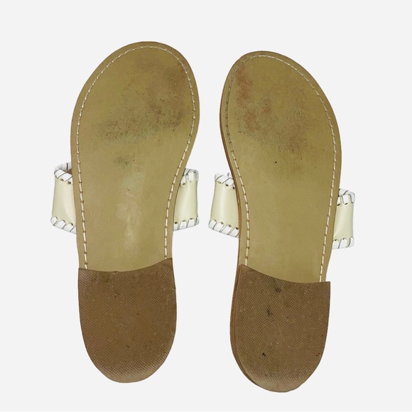 Jack Rogers 1960 Jack’s Flats Cream White Leather Sandals Slip On 6M Summer - Picture 7 of 7